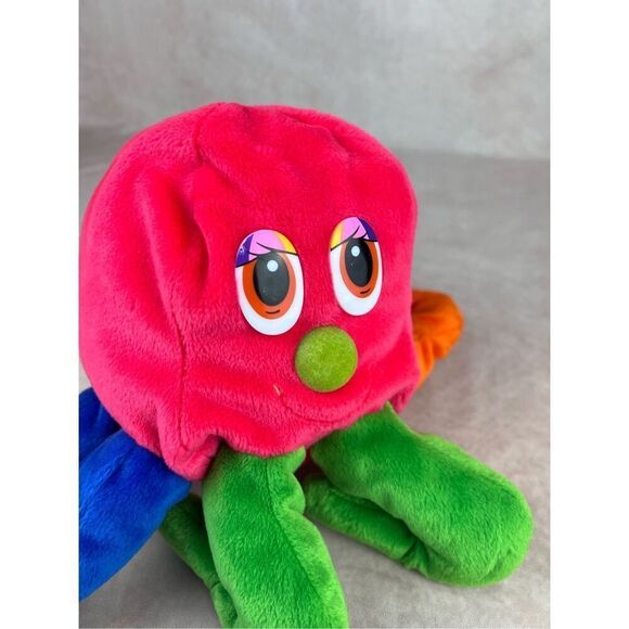 Vintage Fiesta Stuffed Plush Octopus Colorful Beanbag Toy Green Pink Blue - Picture 6 of 10